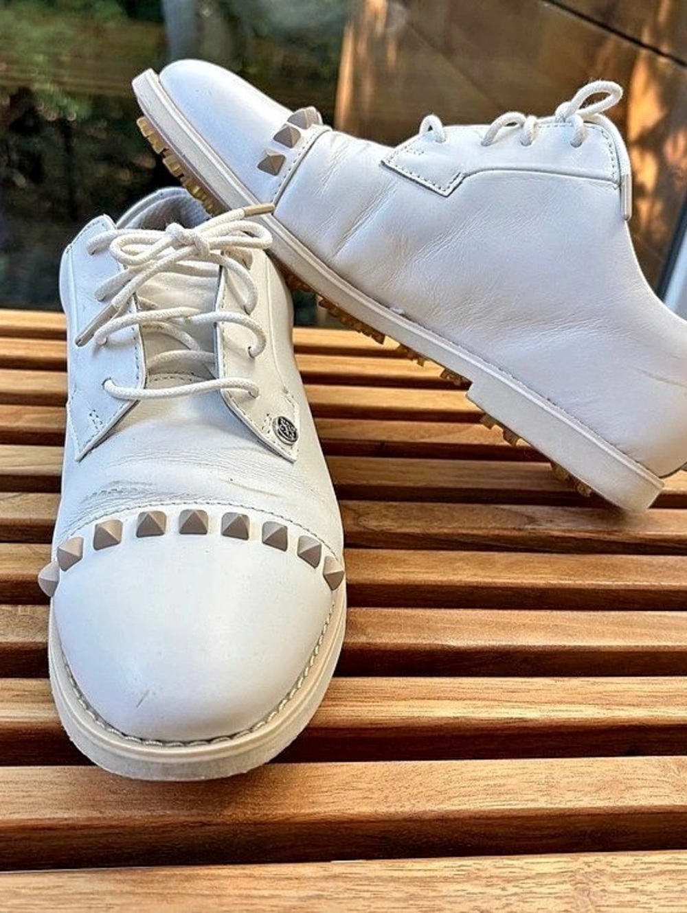 G/Fore Studded White Golf Shoes